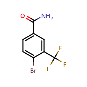 Chemical structure of 4-Bromo-3-(Trifluoromethyl)benzamide , CAS 1034690-74-8, AChemBlock Y237075