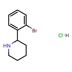 Chemical structure of 2-(2-Bromophenyl)piperidine hydrochloride , CAS 1177325-72-2, AChemBlock Y237090