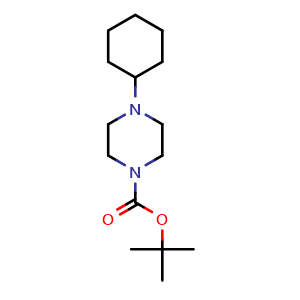 Chemical structure of tert-Butyl 4-cyclohexylpiperazine-1-carboxylate , CAS 1224935-95-8, AChemBlock Y237096