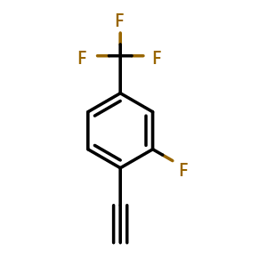 Chemical structure of 2-Fluoro-4-(trifluoromethyl)phenylacetylene , CAS 1233506-35-8, AChemBlock Y237097