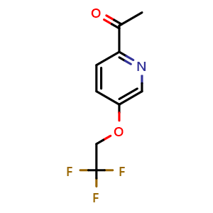 Chemical structure of 1-(5-(2,2,2-Trifluoroethoxy)pyridin-2-yl)ethanone , CAS 1240620-05-6, AChemBlock Y237098