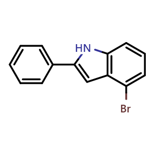 Chemical structure of 4-Bromo-2-phenyl-1H-indole , CAS 1244651-87-3, AChemBlock Y237099