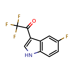 Chemical structure of 2,2,2-Trifluoro-1-(5-fluoro-1H-indol-3-yl)ethan-1-one , CAS 1260793-83-6, AChemBlock Y237101