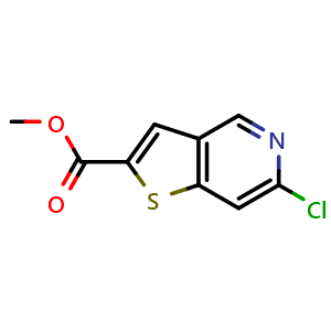 Chemical structure of Methyl 6-chlorothieno[3,2-c]pyridine-2-carboxylate , CAS 1315363-32-6, AChemBlock Y237108