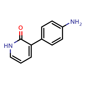 Chemical structure of 3-(4-Aminophenyl)-1H-pyridin-2-one , CAS 1352318-68-3, AChemBlock Y237113