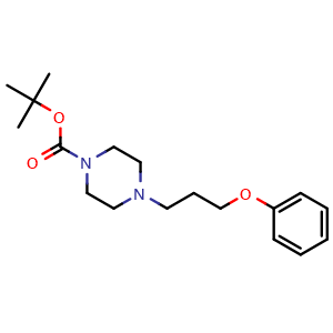 Chemical structure of tert-Butyl 4-(3-phenoxypropyl)piperazine-1-carboxylate , CAS 1384256-96-5, AChemBlock Y237120