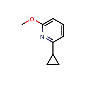 Chemical structure of 2-cyclopropyl-6-methoxypyridine , CAS 1478173-79-3, AChemBlock Y237121