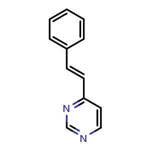 Chemical structure of (E)-4-Styrylpyrimidine , CAS 15996-04-0, AChemBlock Y237127