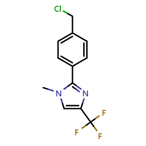 Chemical structure of 2-(4-(Chloromethyl)phenyl)-1-methyl-4-(trifluoromethyl)-1H-imidazole , CAS 2446481-81-6, AChemBlock Y237157