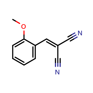 Chemical structure of 2-(2-Methoxybenzylidene)malononitrile , CAS 2834-10-8, AChemBlock Y237168