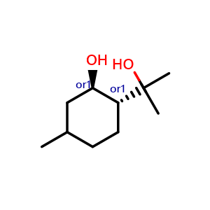 Chemical structure of trans-2-(2-Hydroxypropan-2-yl)-5-methylcyclohexanol , CAS 3564-98-5, AChemBlock Y237177