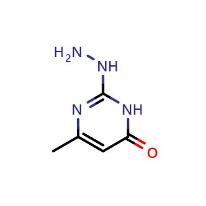 Chemical structure of 2-Hydrazinyl-4-methyl-1H-pyrimidin-6-one , CAS 37893-08-6, AChemBlock Y237182