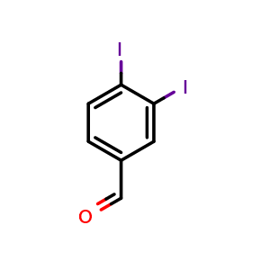 Chemical structure of 3,4-Diiodobenzaldehyde , CAS 477534-94-4, AChemBlock Y237192