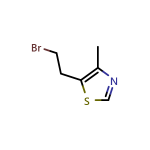 Chemical structure of 5-(2-Bromoethyl)-4-methylthiazole , CAS 671-24-9, AChemBlock Y237215