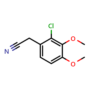 Chemical structure of 2-Chloro-3,4-dimethoxyphenylacetonitrile , CAS 7537-07-7, AChemBlock Y237225