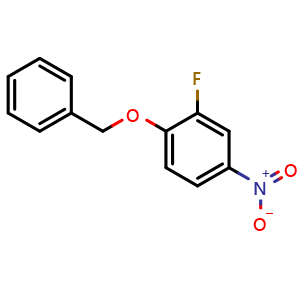 Chemical structure of 1-Benzyloxy-2-fluoro-4-nitrobenzene , CAS 76243-24-8, AChemBlock Y237227