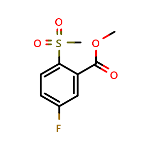 Chemical structure of Methyl 5-fluoro-2-(methylsulfonyl)benzoate , CAS 773134-41-1, AChemBlock Y237231