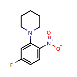 Chemical structure of 1-(5-Fluoro-2-nitrophenyl)piperidine , CAS 854044-35-2, AChemBlock Y237240