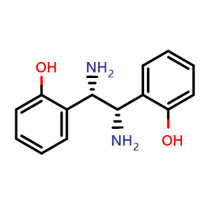 Chemical structure of 2,2'-((1S,2S)-1,2-Diaminoethane-1,2-diyl)diphenol , CAS 870991-68-7, AChemBlock Y237243