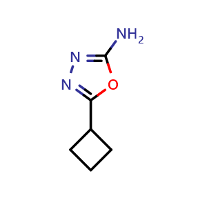 Chemical structure of 5-Cyclobutyl-1,3,4-oxadiazol-2-amine , CAS 89464-84-6, AChemBlock Y237246