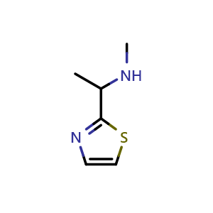 Chemical structure of N-Methyl-1-(thiazol-2-yl)ethanamine , CAS 933682-50-9, AChemBlock Y237254