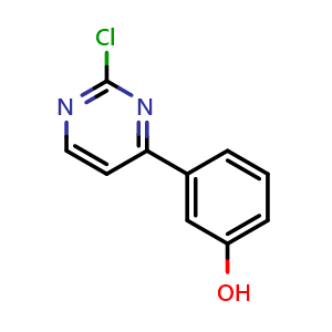 Chemical structure of 3-(2-Chloropyrimidin-4-yl)phenol , CAS 937271-43-7, AChemBlock Y237256