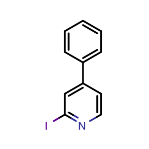 Chemical structure of 2-Iodo-4-phenylpyridine , CAS 945723-71-7, AChemBlock Y237259