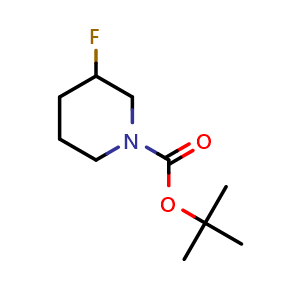 Chemical structure of tert-Butyl 3-fluoropiperidine-1-carboxylate , CAS 1068560-26-8, AChemBlock Y237266