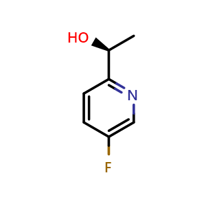 Chemical structure of (1S)-1-(5-Fluoropyridin-2-yl)ethan-1-ol , CAS 1016227-97-6, AChemBlock Y237278