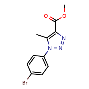 Chemical structure of Methyl 1-(4-bromophenyl)-5-methyl-1H-1,2,3-triazole-4-carboxylate , CAS 1147190-28-0, AChemBlock Y237290