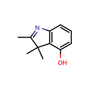 Chemical structure of 2,3,3-Trimethylindol-4-ol , CAS 115557-00-1, AChemBlock Y237292