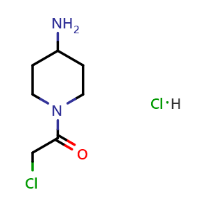 Chemical structure of 1-(4-Amino-1-piperidyl)-2-chloro-ethanone hydrochloride , CAS 1158291-99-6, AChemBlock Y237293