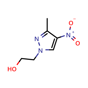 Chemical structure of 2-(3-Methyl-4-nitro-pyrazol-1-yl)ethanol , CAS 1201936-01-7, AChemBlock Y237302