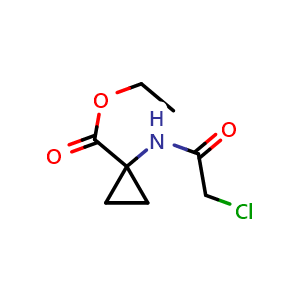 Chemical structure of Ethyl 1-[(2-chloroacetyl)amino]cyclopropanecarboxylate , CAS 1279815-30-3, AChemBlock Y237322