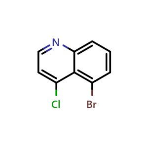 Chemical structure of 5-Bromo-4-chloroquinoline , CAS 1305207-80-0, AChemBlock Y237325