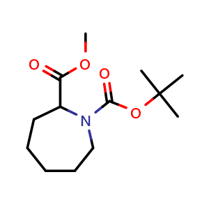 Chemical structure of 1-tert-Butyl 2-methyl azepane-1,2-dicarboxylate , CAS 1352305-12-4, AChemBlock Y237331