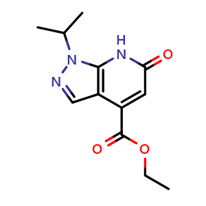 Chemical structure of Ethyl 6-hydroxy-1-isopropyl-1H-pyrazolo[3,4-b]pyridine-4-carboxylate , CAS 1354822-17-5, AChemBlock Y237332
