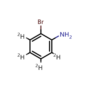 Chemical structure of 2-Bromobenzen-3,4,5,6-d4-amine , CAS 1643564-99-1, AChemBlock Y237367