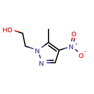 Chemical structure of 2-(5-Methyl-4-nitro-1H-pyrazol-1-yl)ethan-1-ol , CAS 1795433-28-1, AChemBlock Y237375