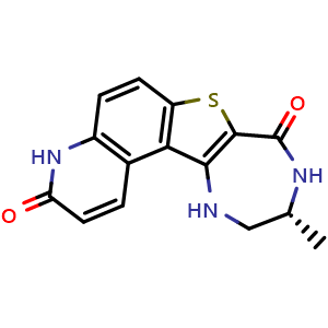 Chemical structure of (R)-10-Methyl-9,10,11,12-tetrahydro-4H-[1,4]diazepino[5',6':4,5]thieno[3,2-f]quinoline-3,8-dione , CAS 1887069-93-3, AChemBlock Y237389