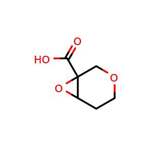 Chemical structure of 3,7-Dioxabicyclo[4.1.0]heptane-1-carboxylic acid , CAS 1935980-38-3, AChemBlock Y237395