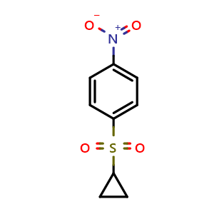 Chemical structure of 1-Cyclopropylsulfonyl-4-nitro-benzene , CAS 19433-07-9, AChemBlock Y237397