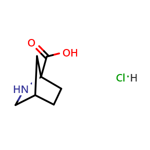 Chemical structure of 2-Azabicyclo[2.2.1]heptane-1-carboxylic acid hydrochloride , CAS 1955494-71-9, AChemBlock Y237398