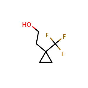 Chemical structure of 2-[1-(Trifluoromethyl)cyclopropyl]ethanol , CAS 1984826-70-1, AChemBlock Y237399