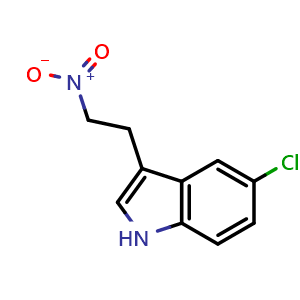 Chemical structure of 5-Chloro-3-(2-nitroethyl)-1H-indole , CAS 2129574-57-6, AChemBlock Y237415