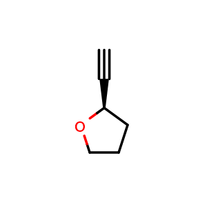 Chemical structure of (2R)-2-Ethynyloxolane , CAS 2165816-38-4, AChemBlock Y237419