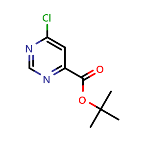 Chemical structure of tert-Butyl 6-chloropyrimidine-4-carboxylate , CAS 2166960-10-5, AChemBlock Y237420