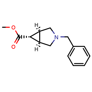 Chemical structure of methyl rel-(1R,5S,6r)-3-benzyl-3-azabicyclo[3.1.0]hexane-6-carboxylate , CAS 2281852-90-0, AChemBlock Y237439