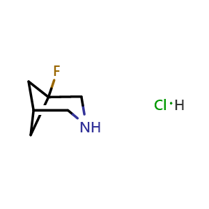 Chemical structure of 1-Fluoro-3-azabicyclo[3.1.1]heptane hydrochloride , CAS 2305255-19-8, AChemBlock Y237440
