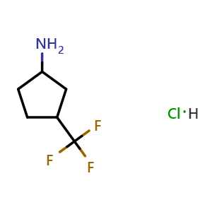 Chemical structure of 3-(Trifluoromethyl)cyclopentanamine hydrochloride , CAS 2307734-38-7, AChemBlock Y237442